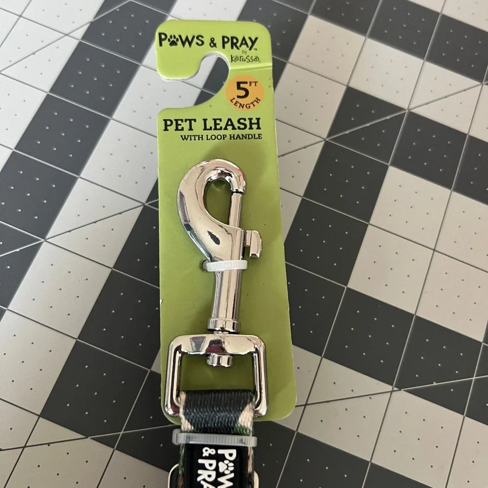 Kerusso Paws & Pray 5Ft Pet Leash Walk By Faith Camo w Loop‎ Handle NWT #1